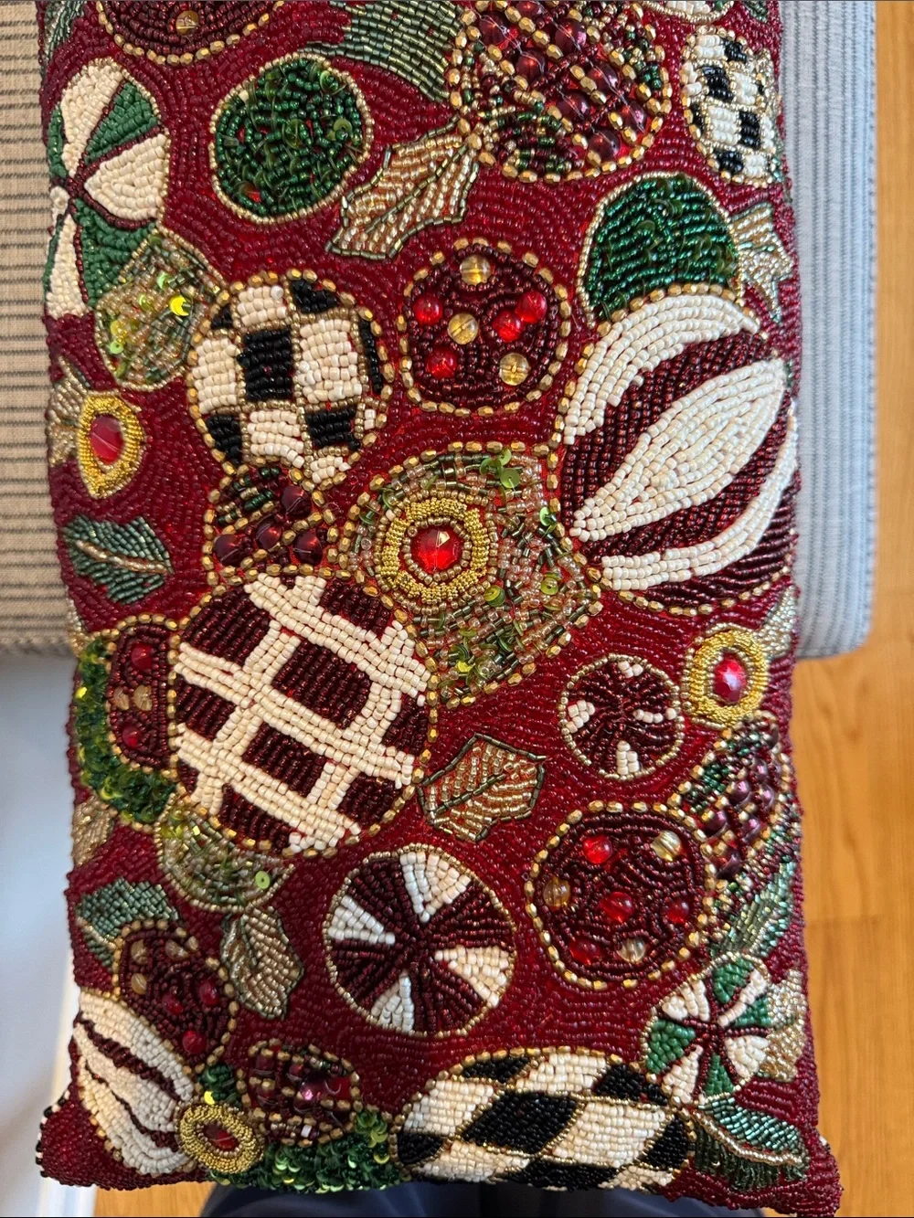 MacKenzie-Childs Jolly Ornaments Lumbar Pillow